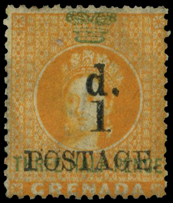 1886 1d on ½d orange, surcharge type 14,...