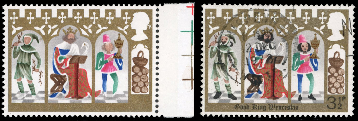 GB SG 948b 1973 Christmas 3½p grey-black omitted mint