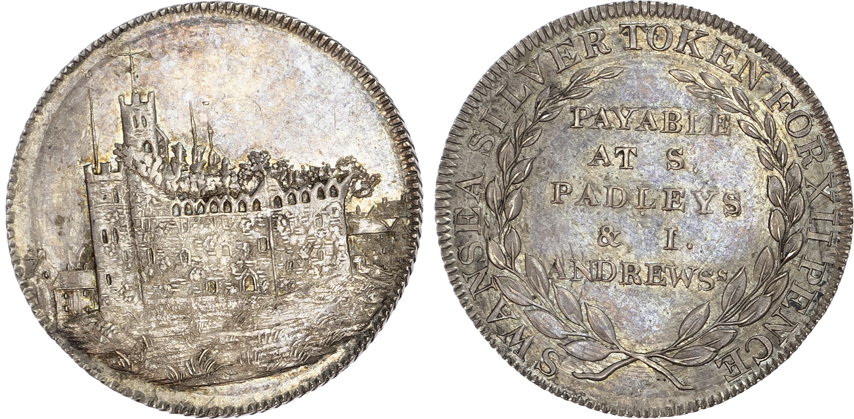 Wales, Glamorganshire. Swansea, silver shillings (3). 