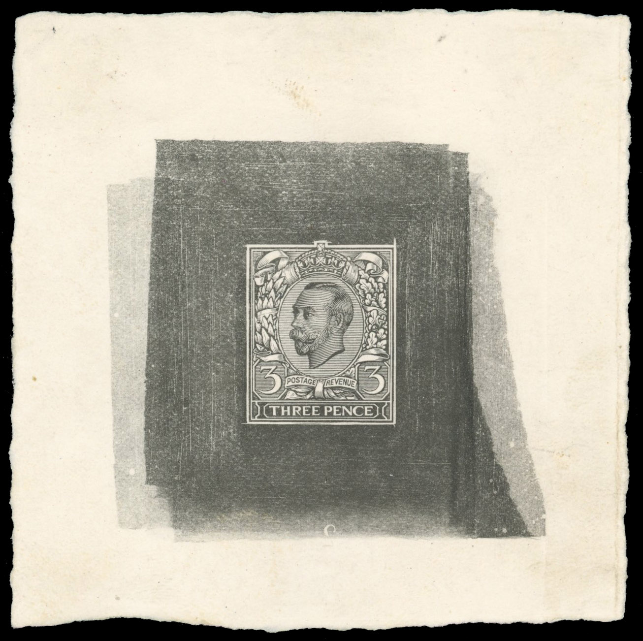 GB 1911 3d engraver's Sketch Die Proof, unissued value