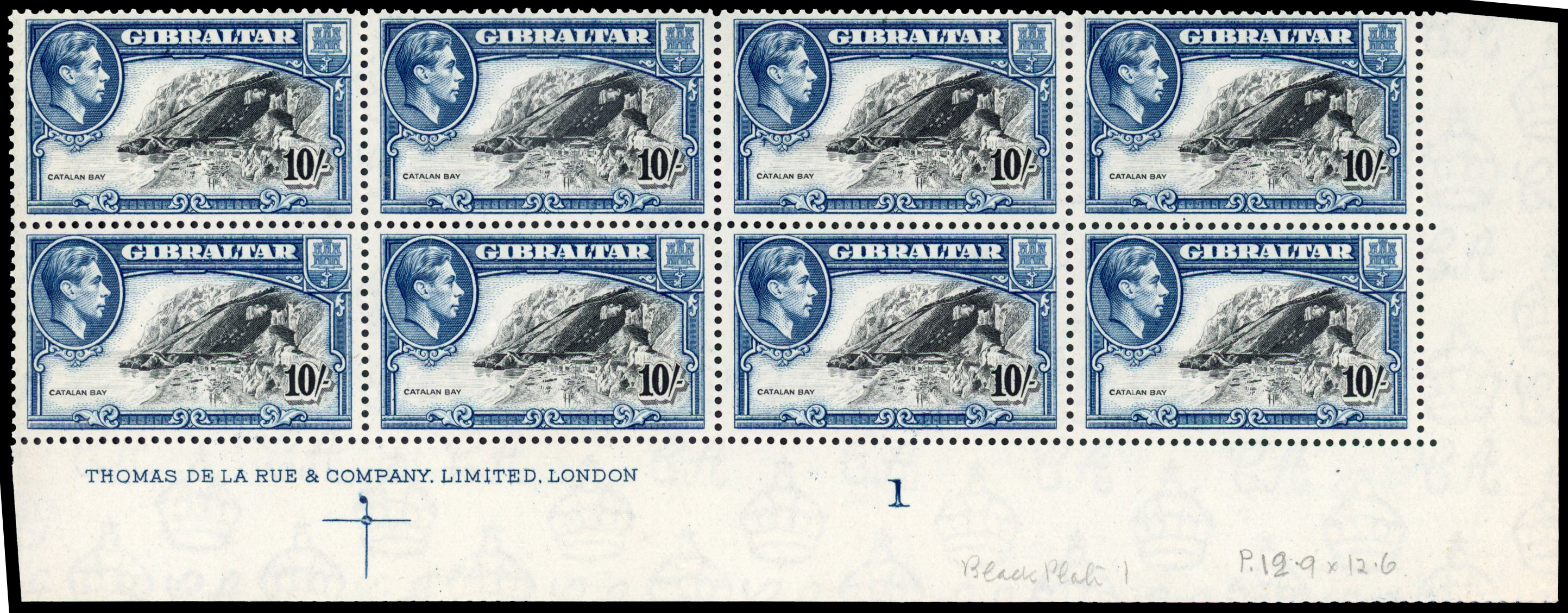Gibraltar SG 130a Plate and imprint block mint