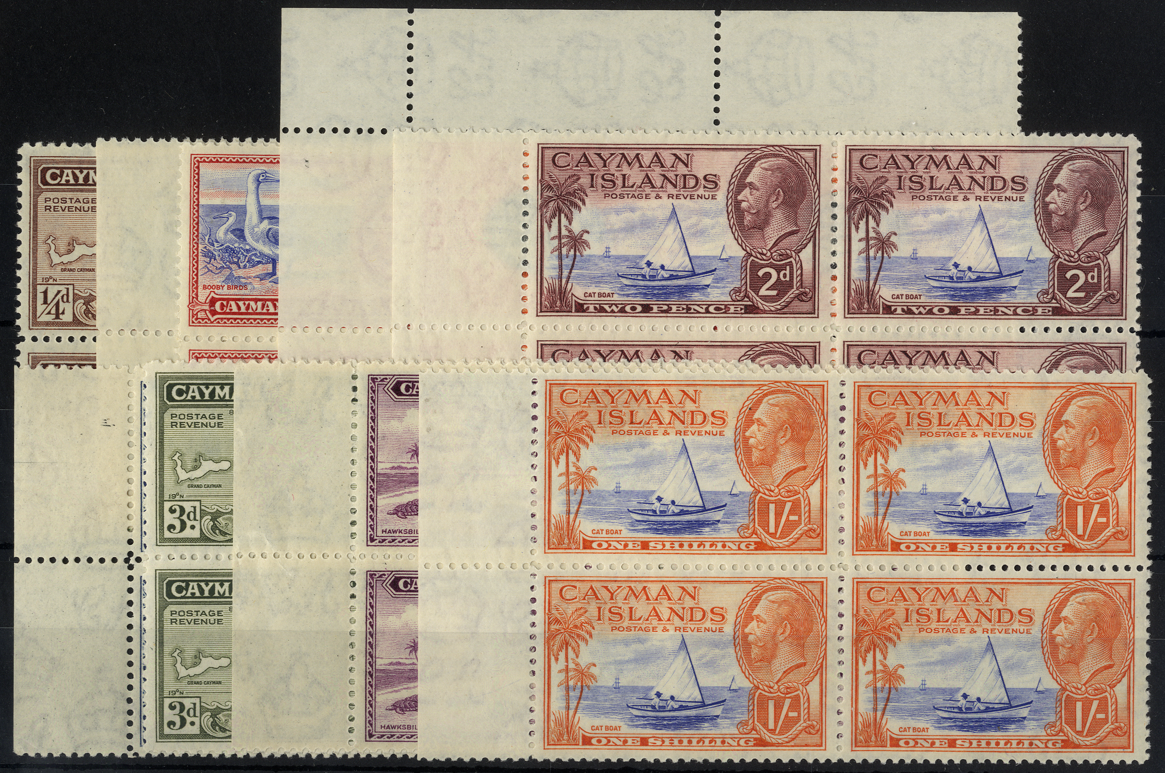 1935 Pictorial set to 1/-, u/m blocks of four. SG 96-104, cat...