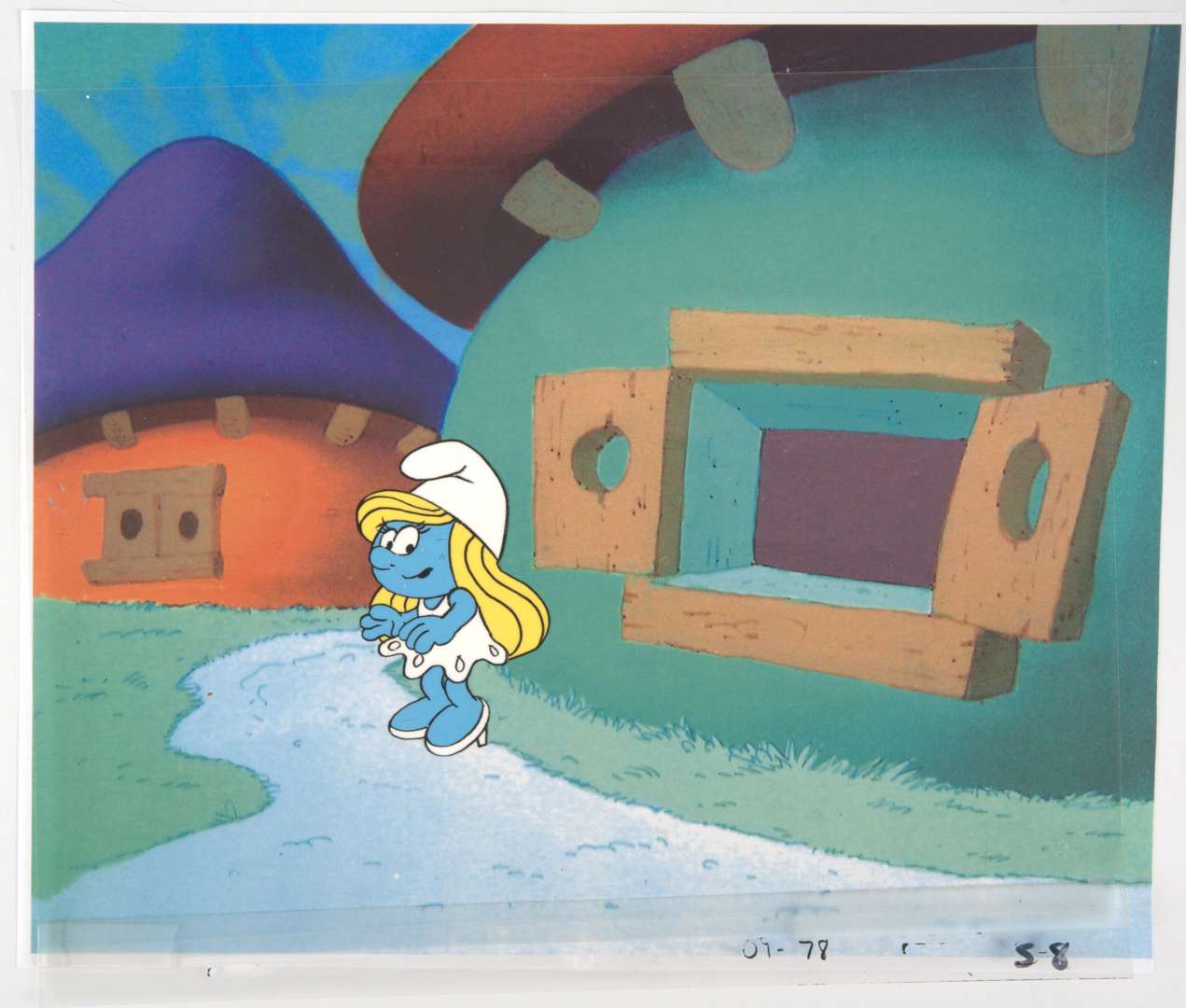 The Smurfs Smurfette Original Hand Painted Production Cel (Hanna Barbera, 1981-1989)