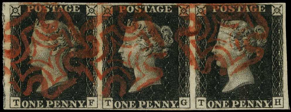 1840 1d black Pl.6. Very fine used close to...