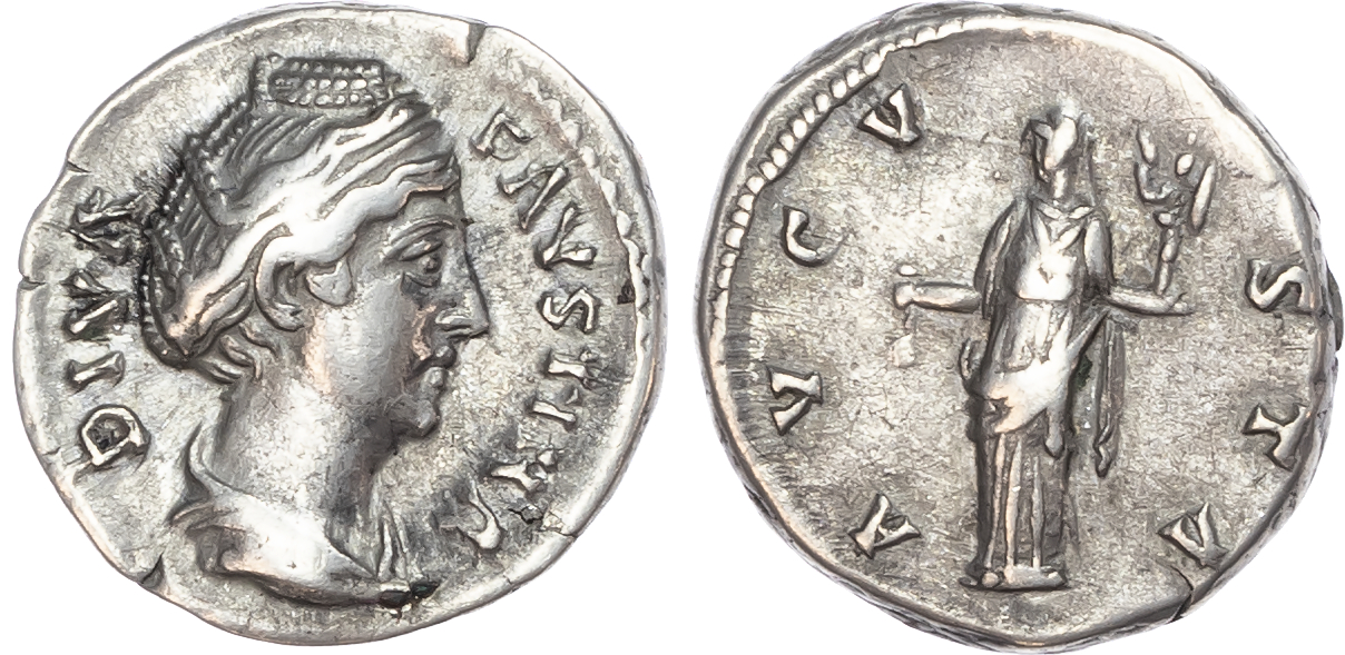 Diva Faustina Senior (d. AD 140/1) AR Denarius, Rome, 3.56g.