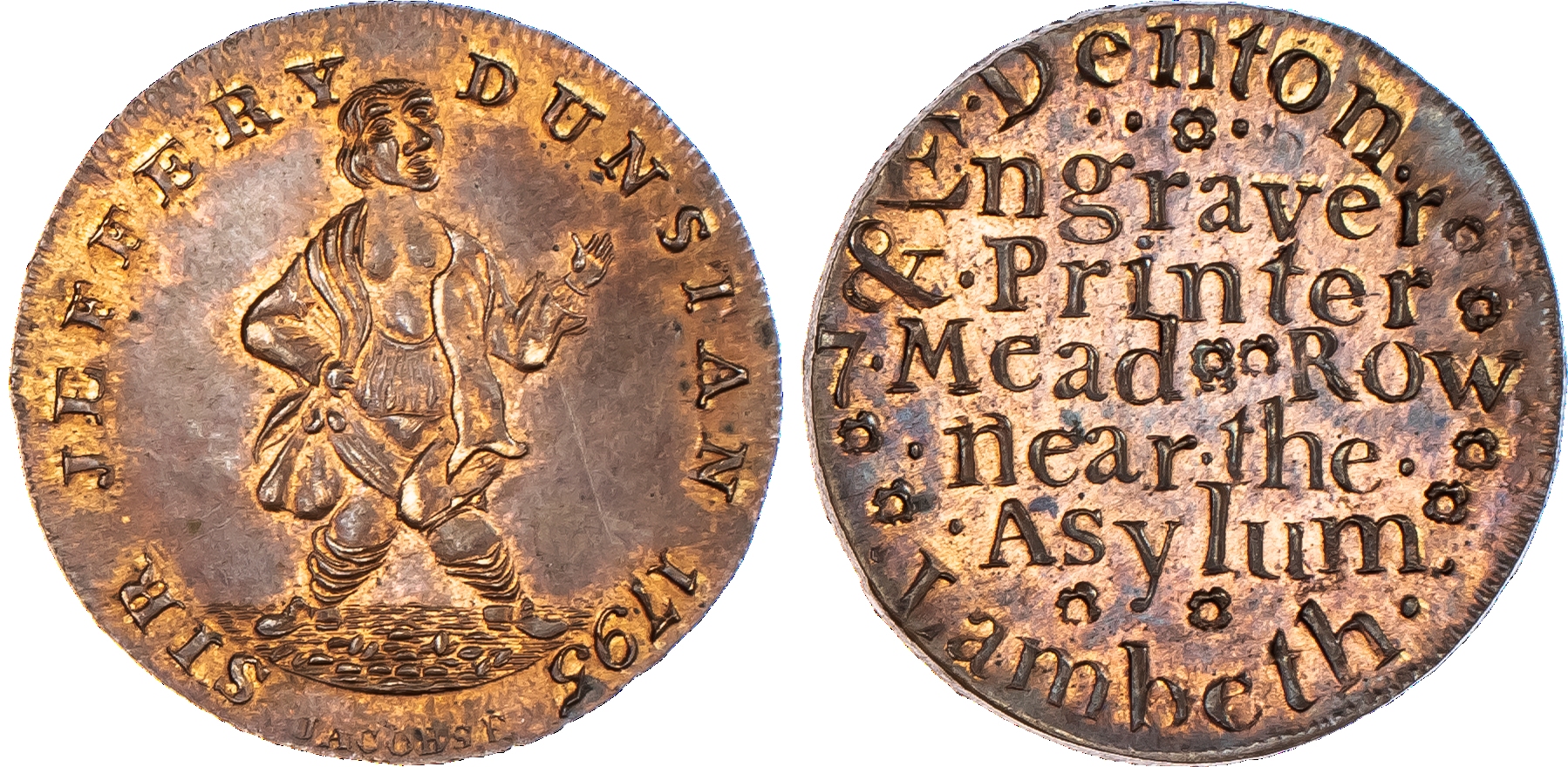 Lambeth, Denton Farthing 1795, Deformed...