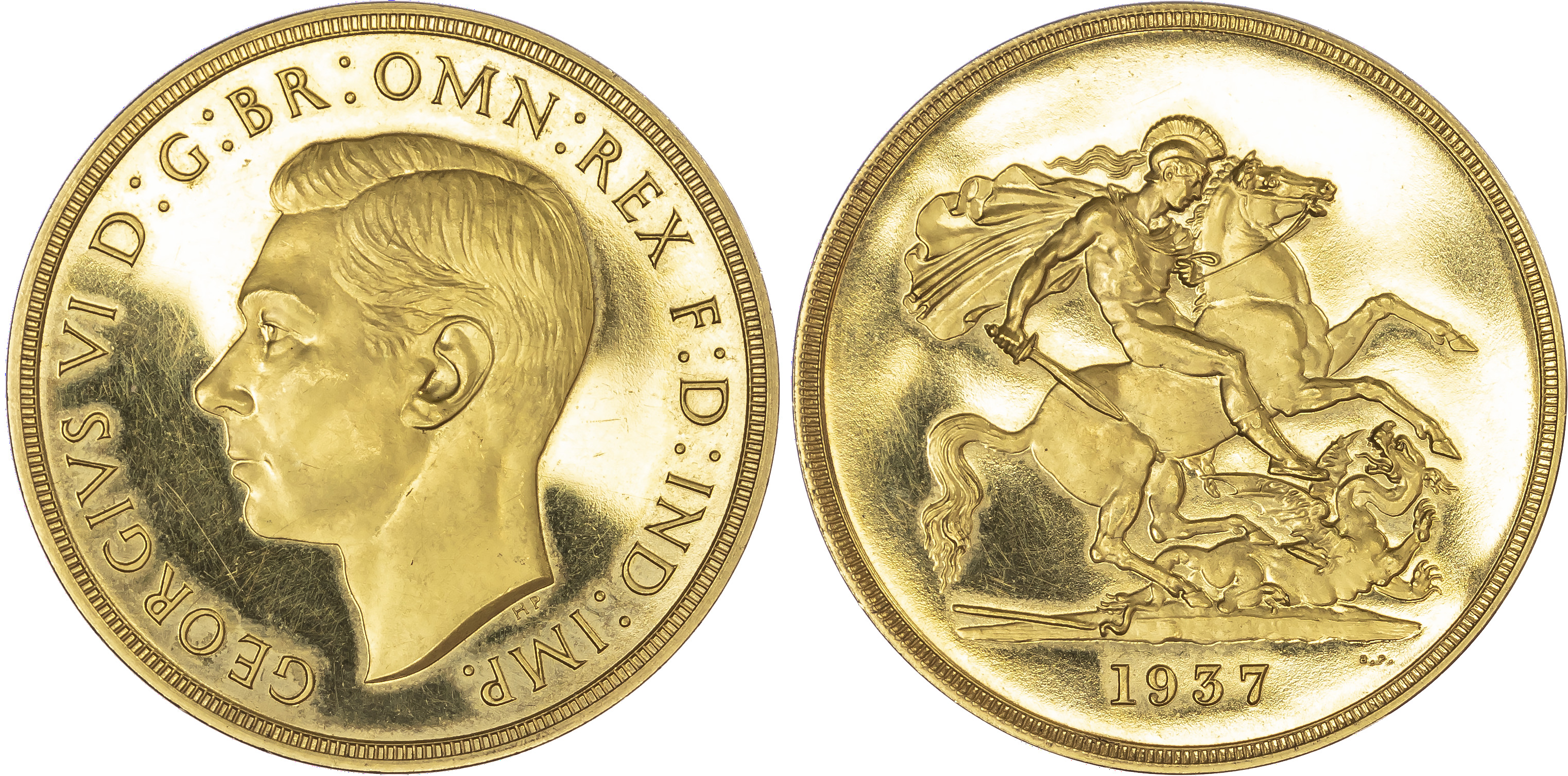 George VI (1936-52), Coronation, 1937, Gold Four Coin Proof Set, five-pounds, two-pounds, sovereign and half-sovereign (4),...