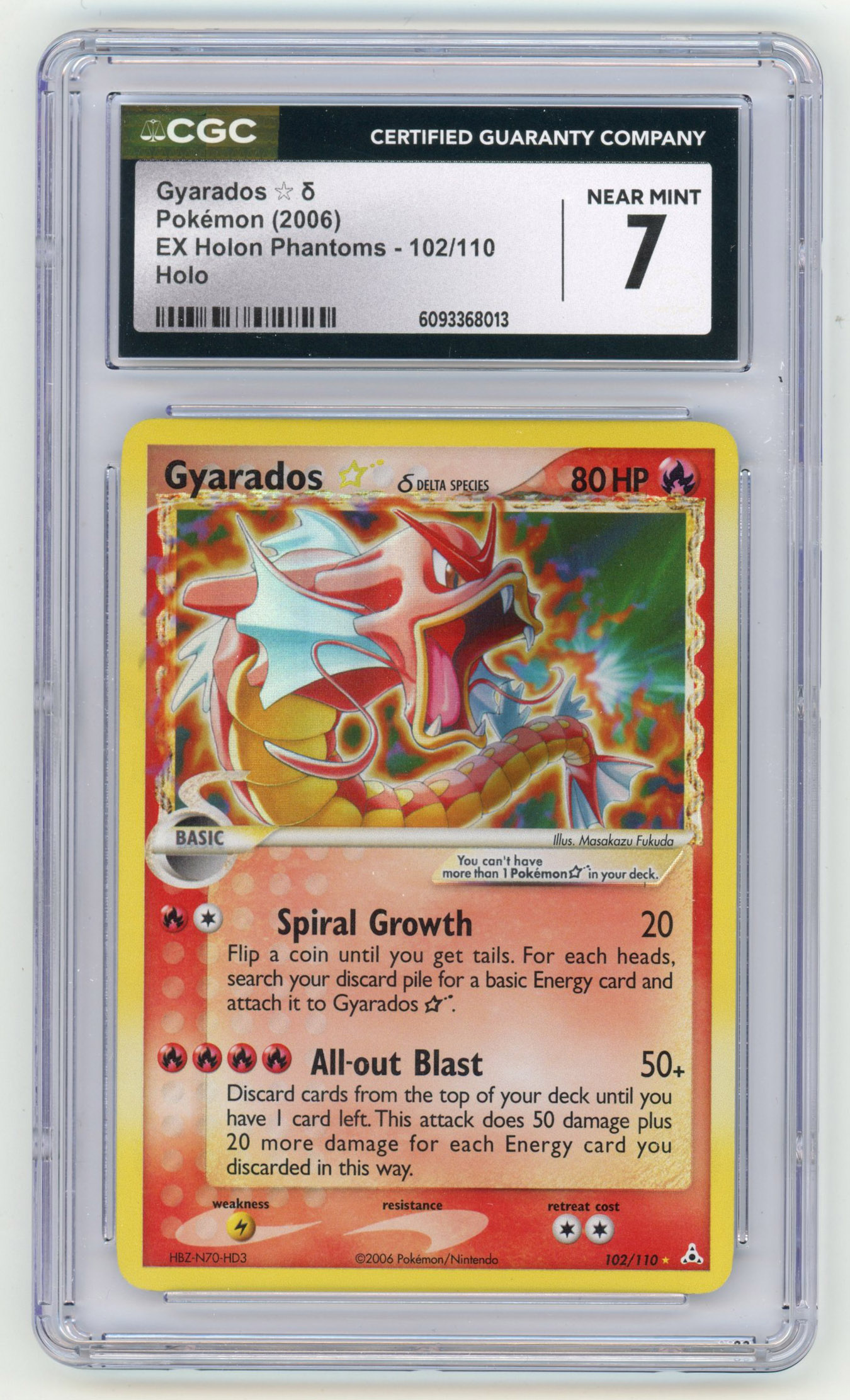 CGC 7 Gyarados Gold Star #102 Holo - EX Holon Phantoms