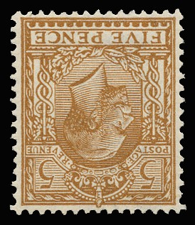 1913 5d Brown (Wmk. Inverted). Very fine unused...