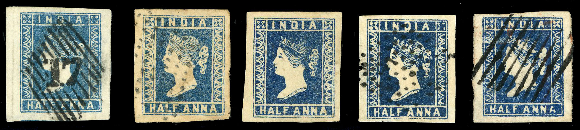 India 1/2a used group Die I & II SG 2-6