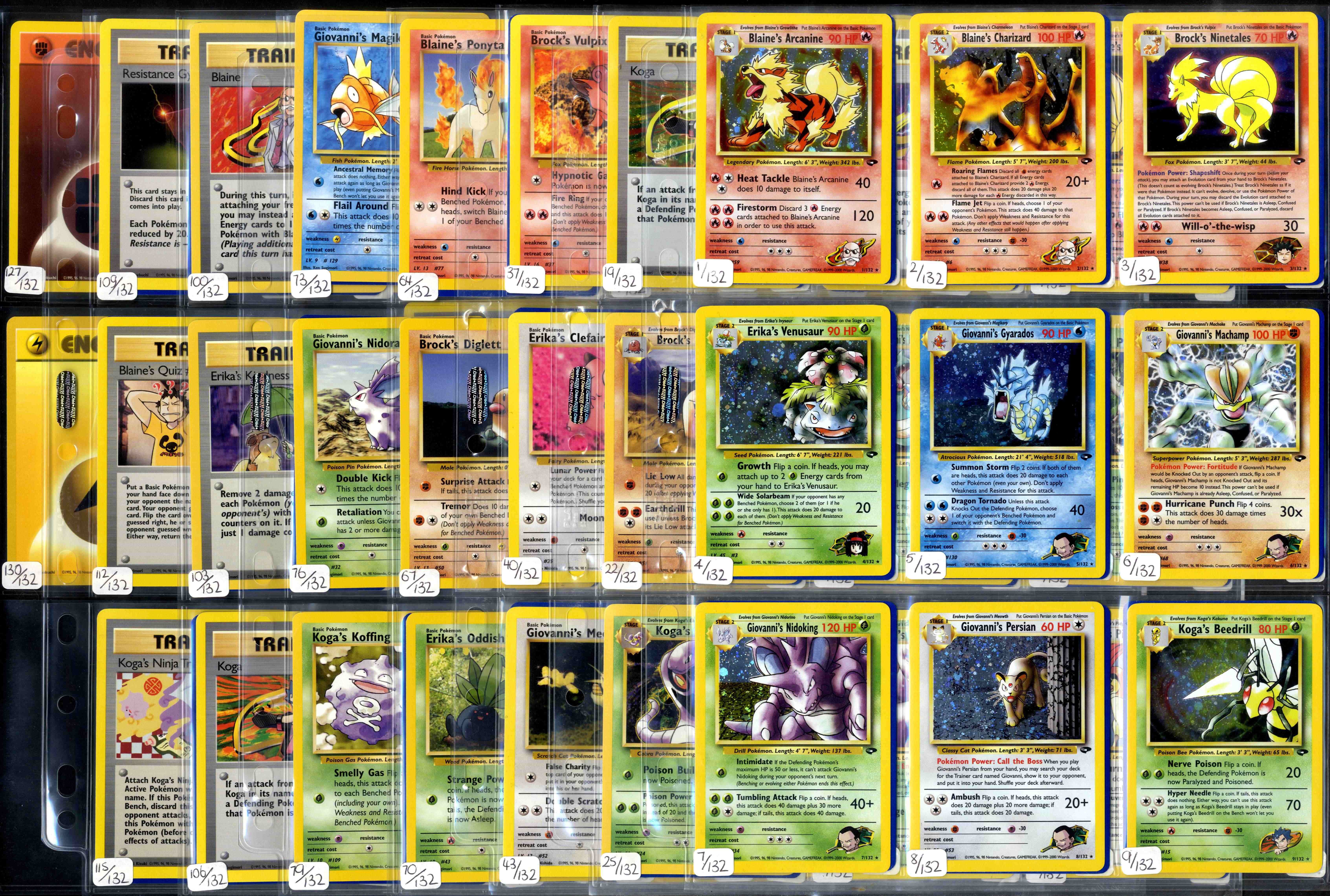 Pokémon TCG - Gym Challenge - Unlimited - Complete Set 132/132
