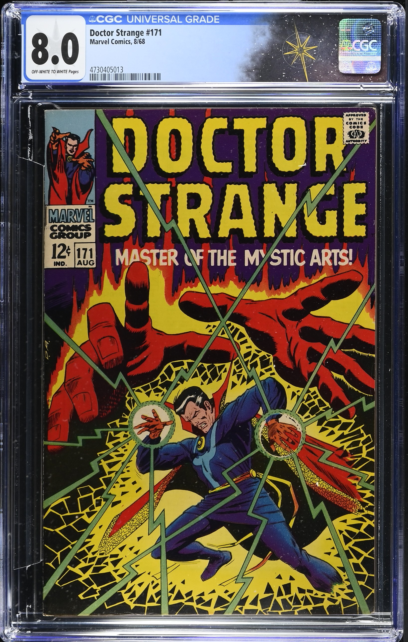 Doctor Strange #171 CGC 8.0 Cover by Dan Adkins (Marvel Comics, 1968) Off-White to White Pages