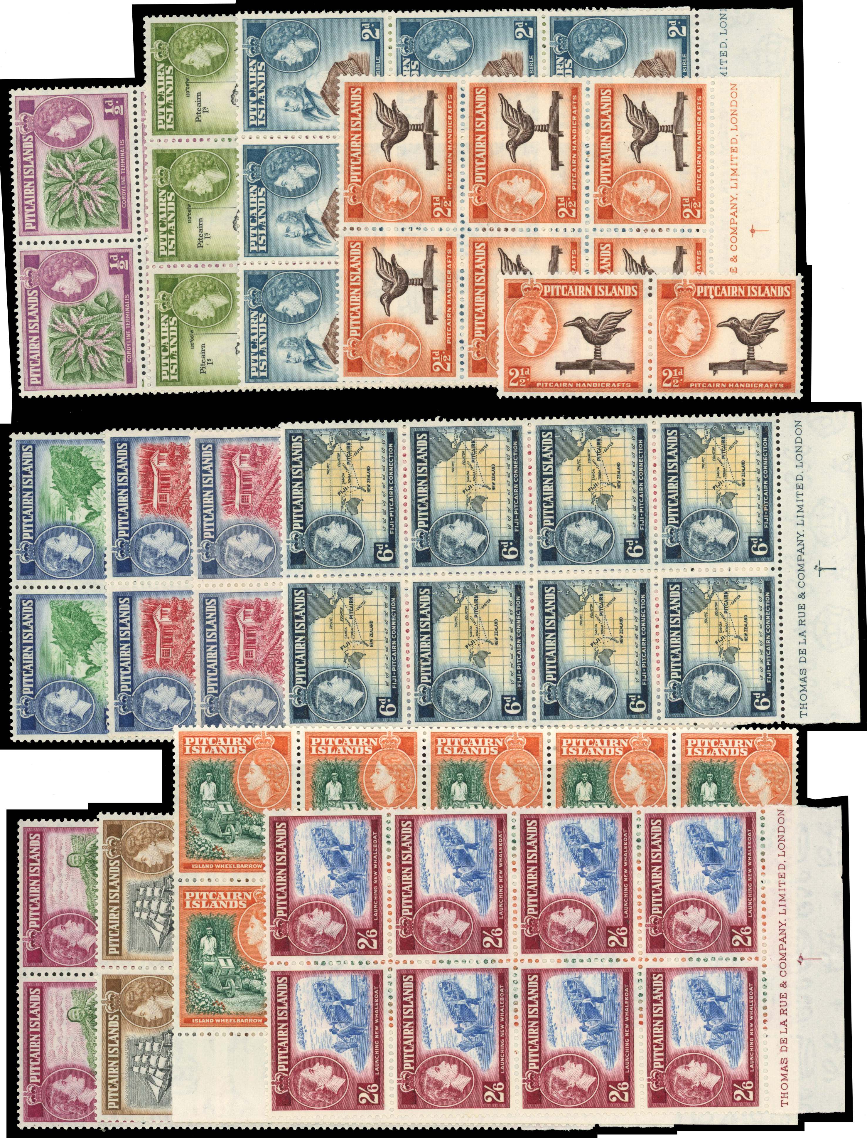 Pitcairn Islands SG 18-28a imprint blocks mint