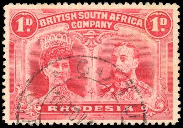Rhodesia postmarks Gutu on 1d Double Head