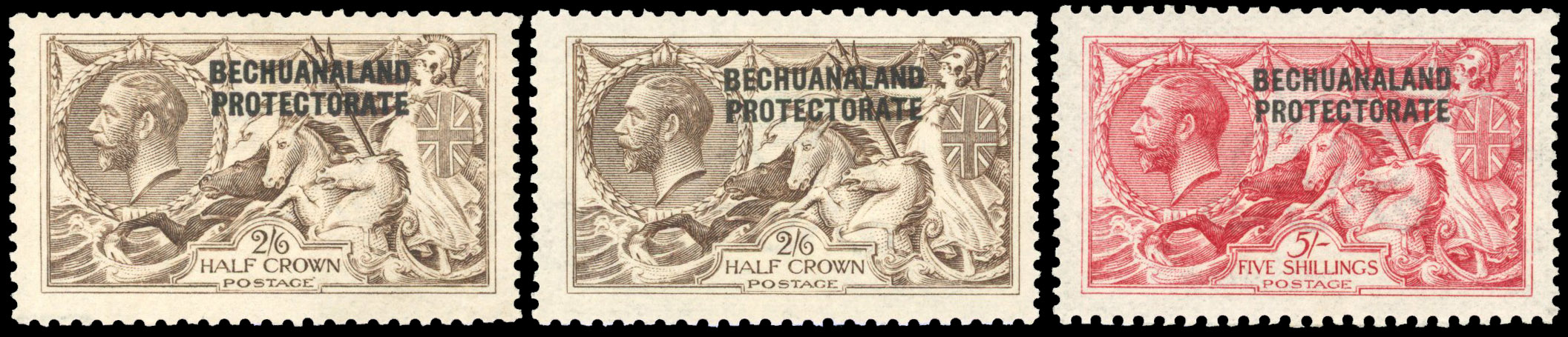 Bechuanaland 1913-24 DLR 2s6d (2), 5s