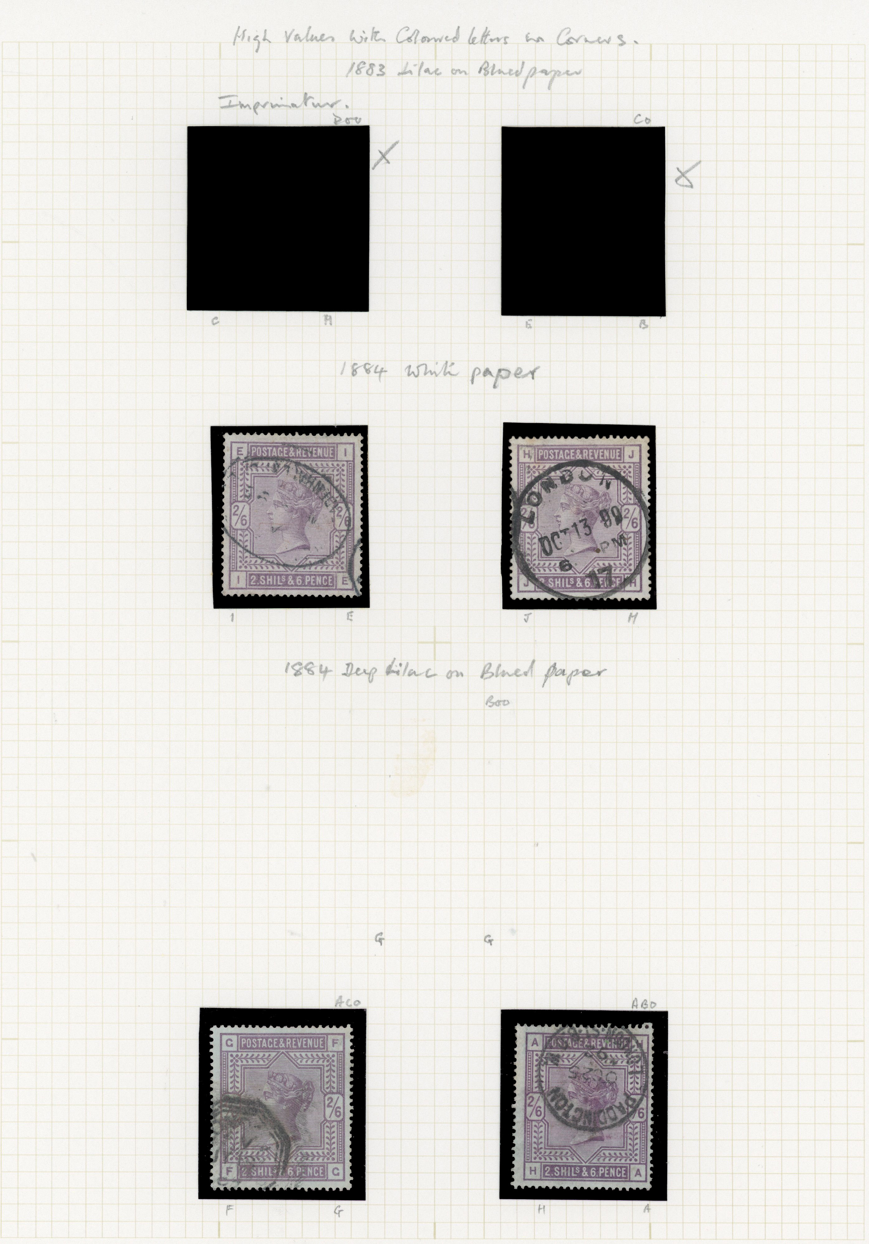 1883-84 2s6d-£1 High values (Wmk. Large Anchor). Fine group of twelve used high values