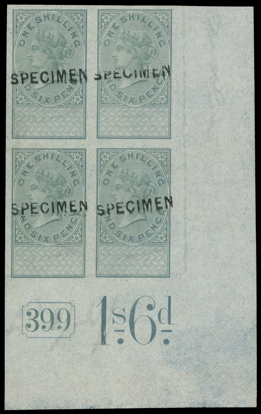 GB Unappropriated Die 1s6d Specimen block