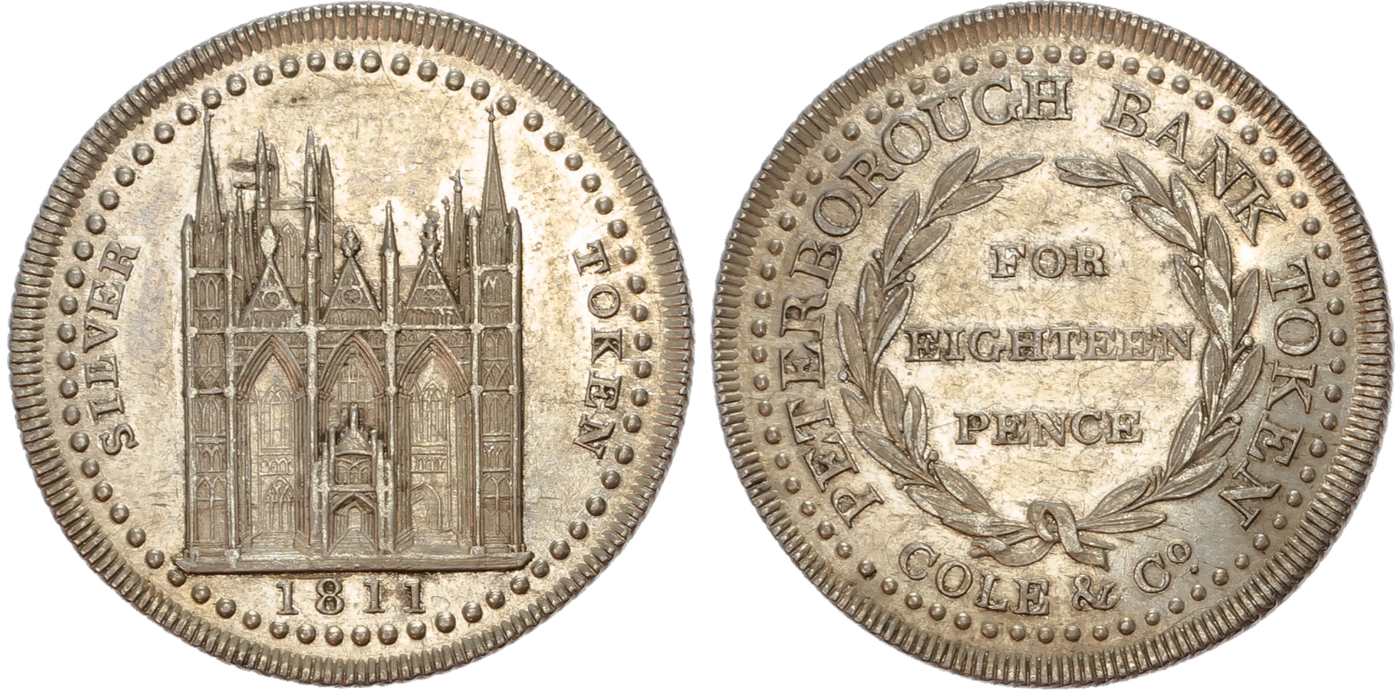 Northamptonshire, Peterborough. Cole & Co., silver eighteen pences, 1811 (3).