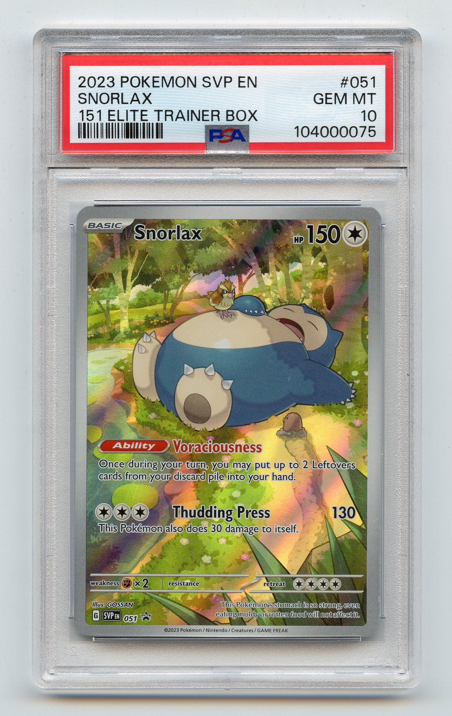 PSA 10 Snorlax #51 Black Star Promo - 151 Elite Trainer Box
