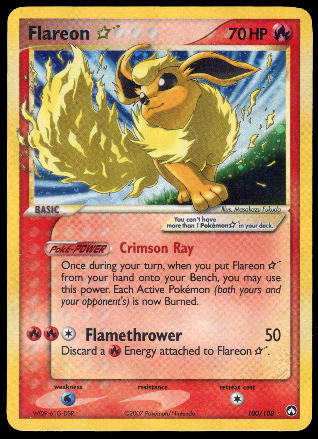 Flareon Gold Star #100/1010 - EX Power Keepers