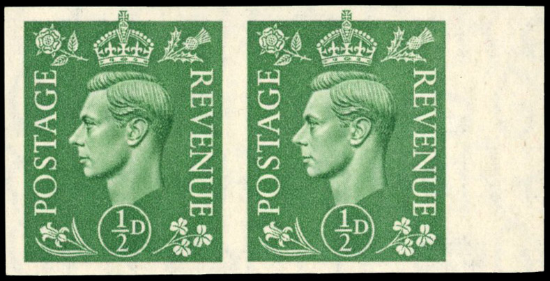 1941 ½d Pale green imprimatur pair (SG485var)