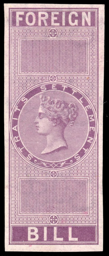 Straits Foreign Bill 1867 undenominated plate proof