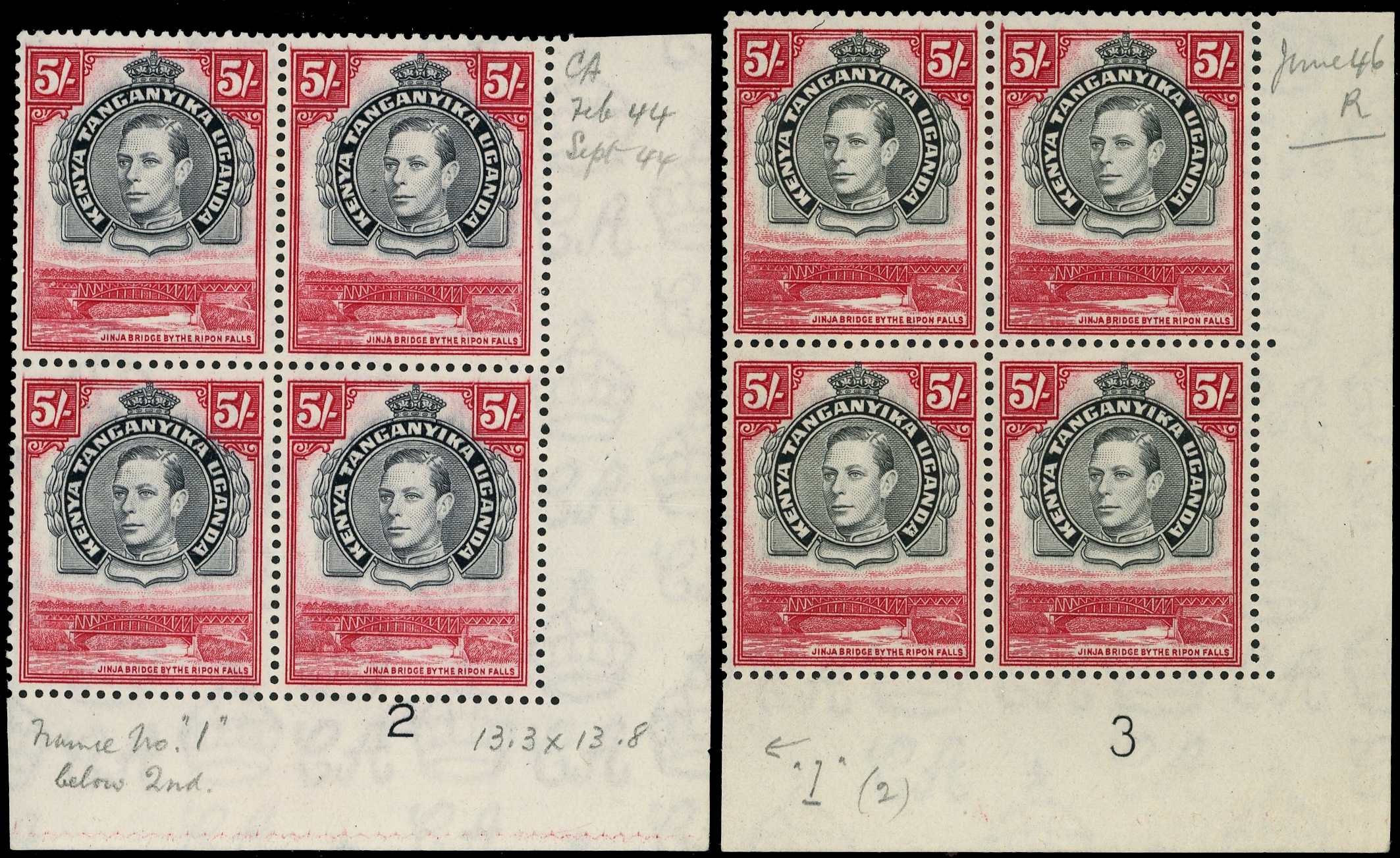 KUT SG 148b Plate blocks mint