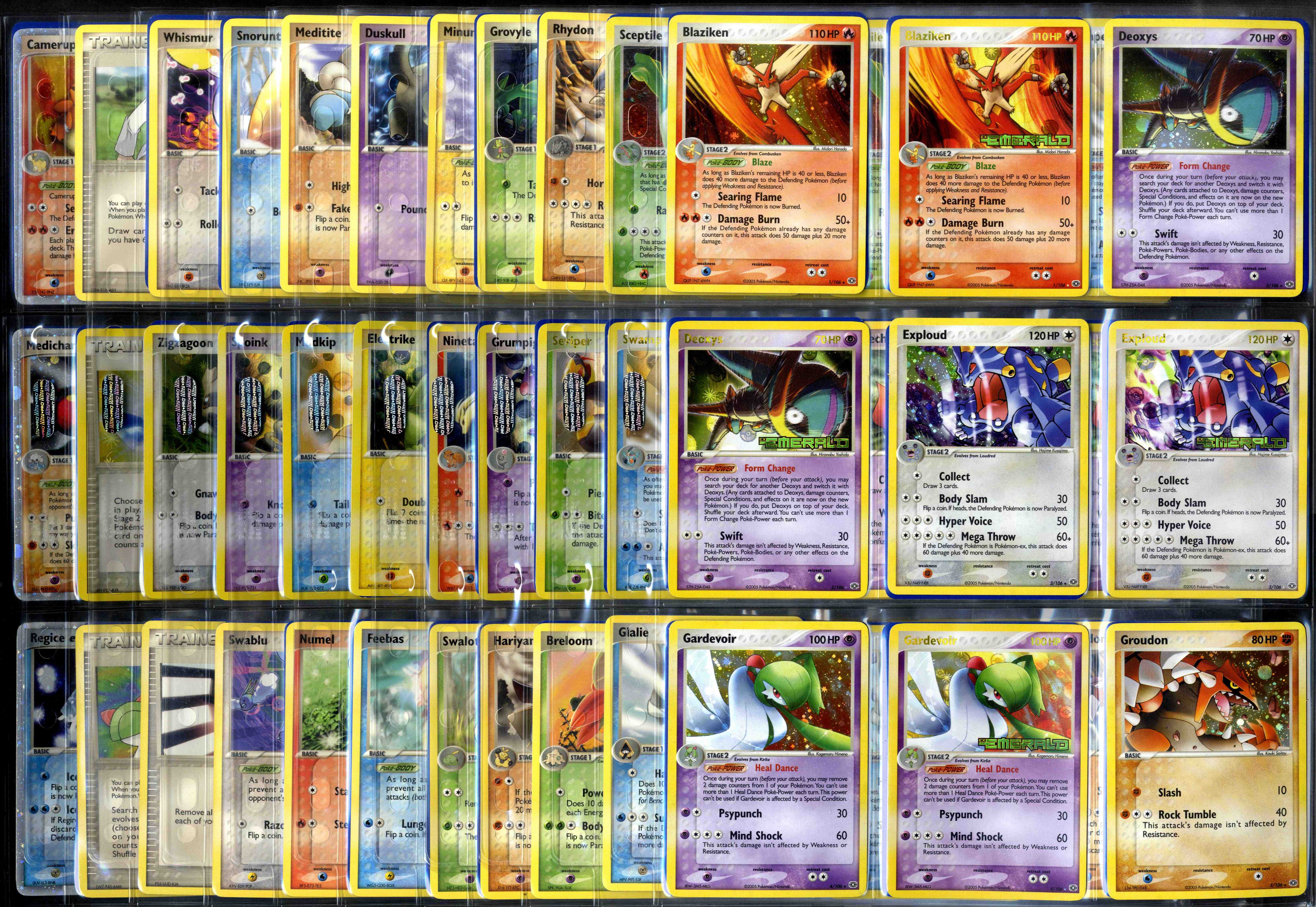 Pokémon TCG - EX Emerald Master Set #196 Cards - All EX & Secrets.