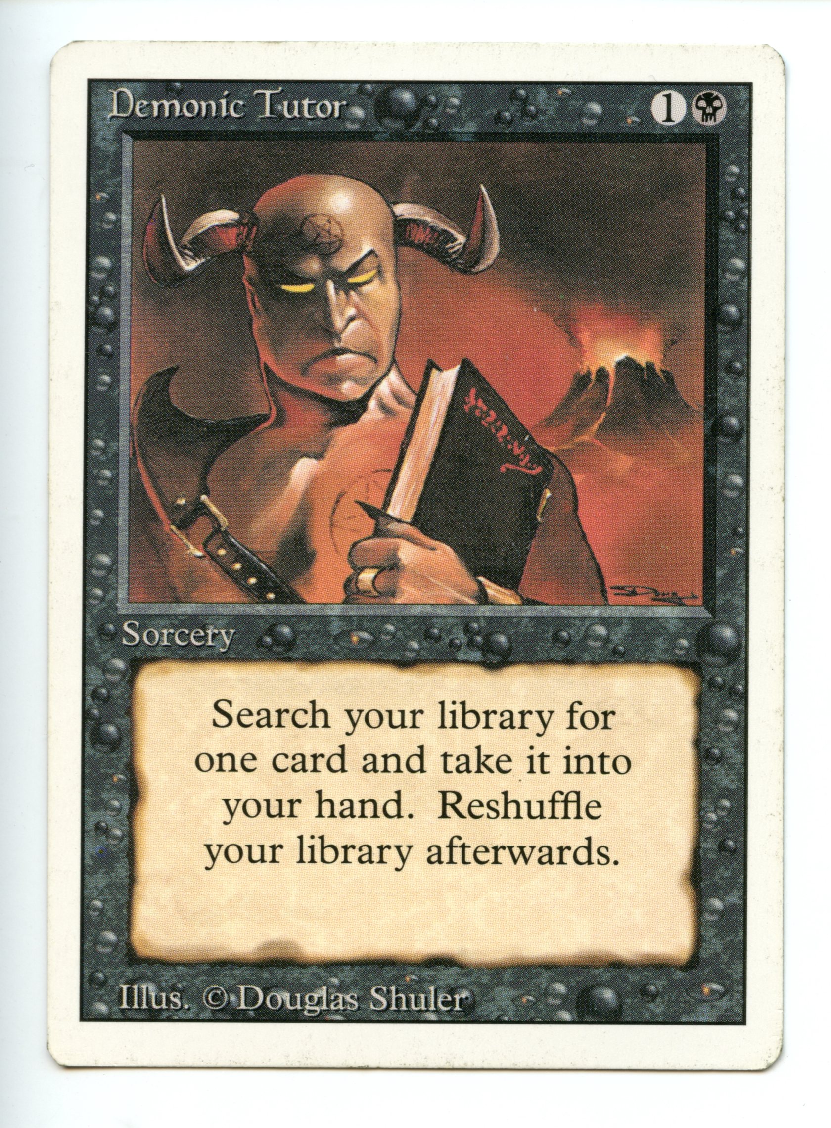 Magic the Gathering - Demonic Tutor  - Revised - Lightly Played