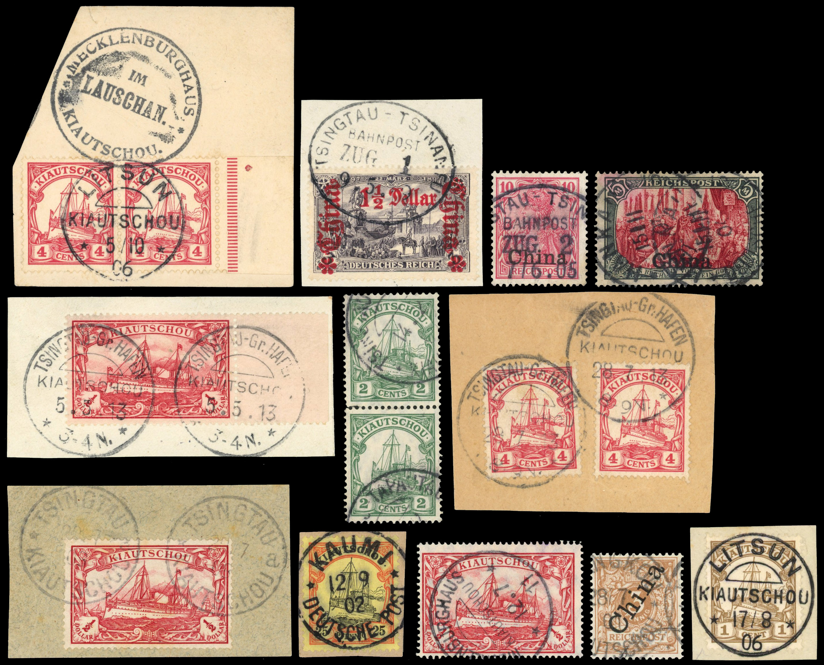 German Colonies Kiautschou postmark accumulation