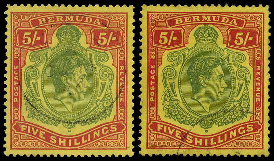 1949 (Dec.) 5/- ordinary paper and 1950...