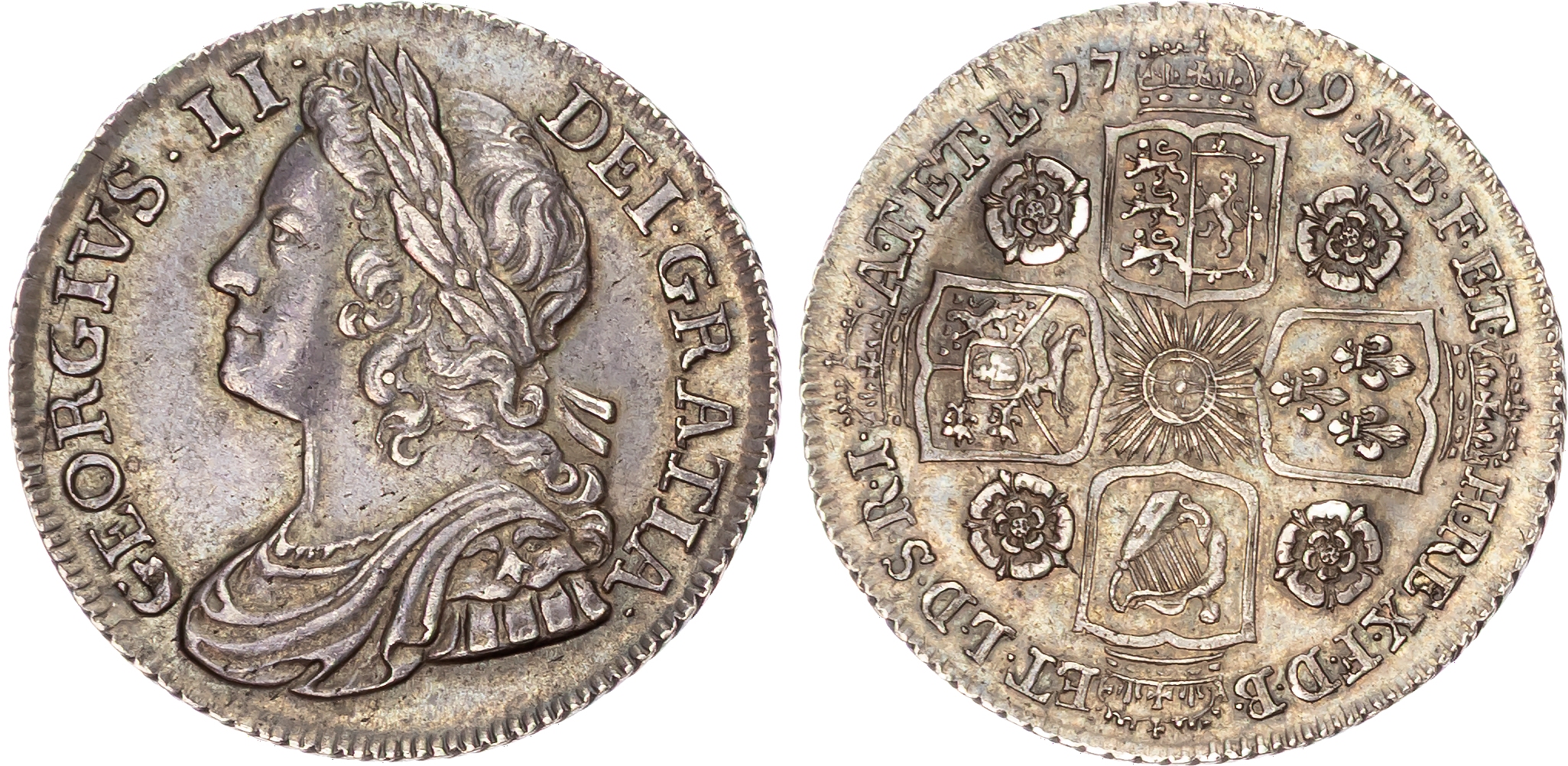 George II (1727-1760) Shilling, 1739. 
