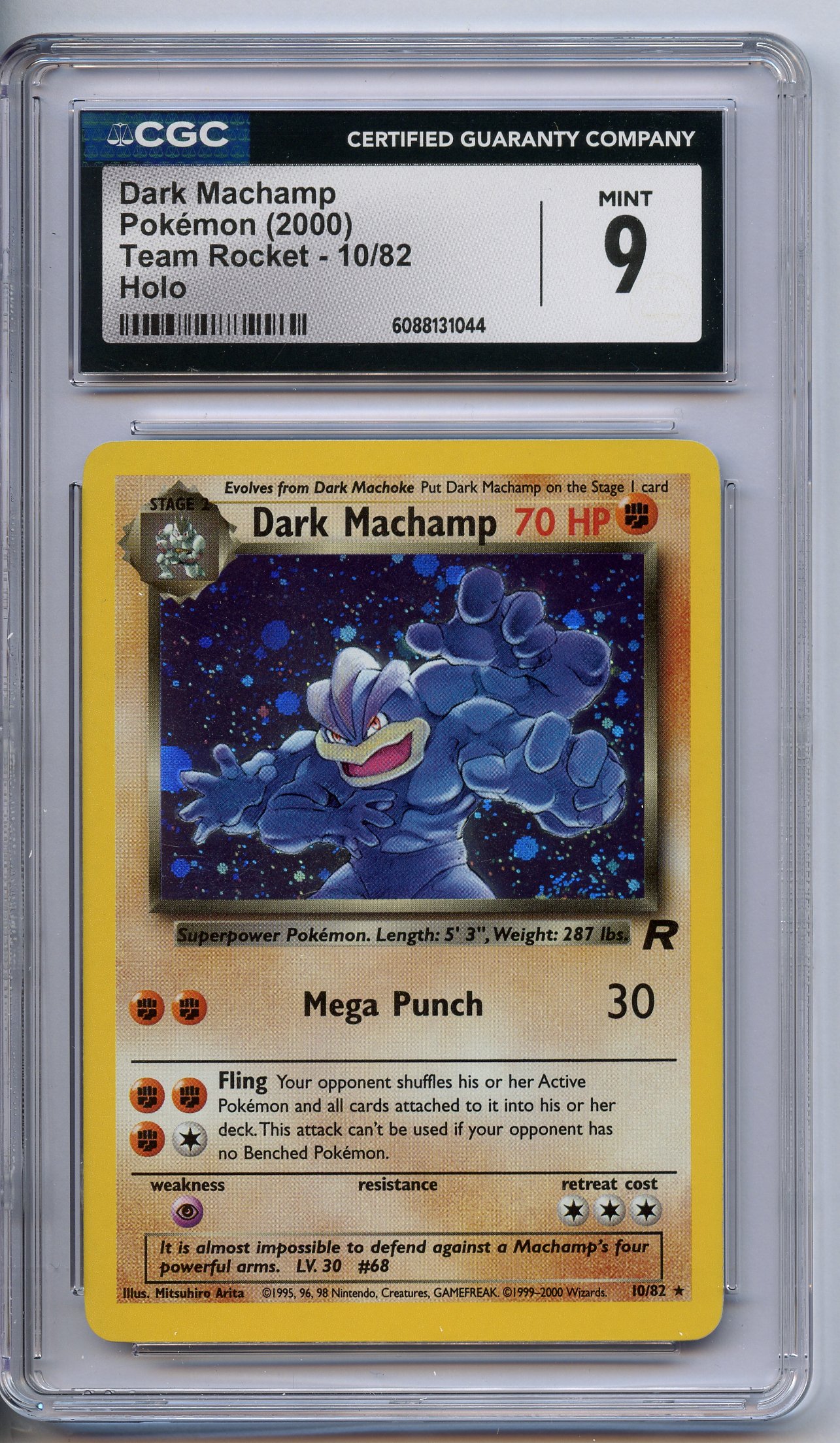 CGC 9 Dark Machamp #10 Holo - Team Rocket 2000