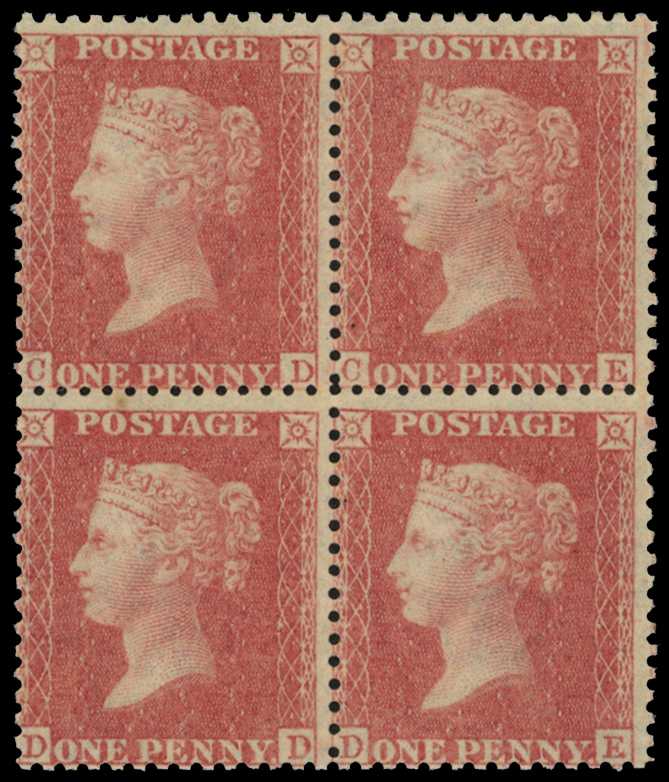 1857 1d pale red Plate 37 (CD-DE)...