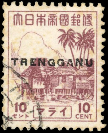 Thai Occupation of Trengganu SG TT24 10c brown-purple used