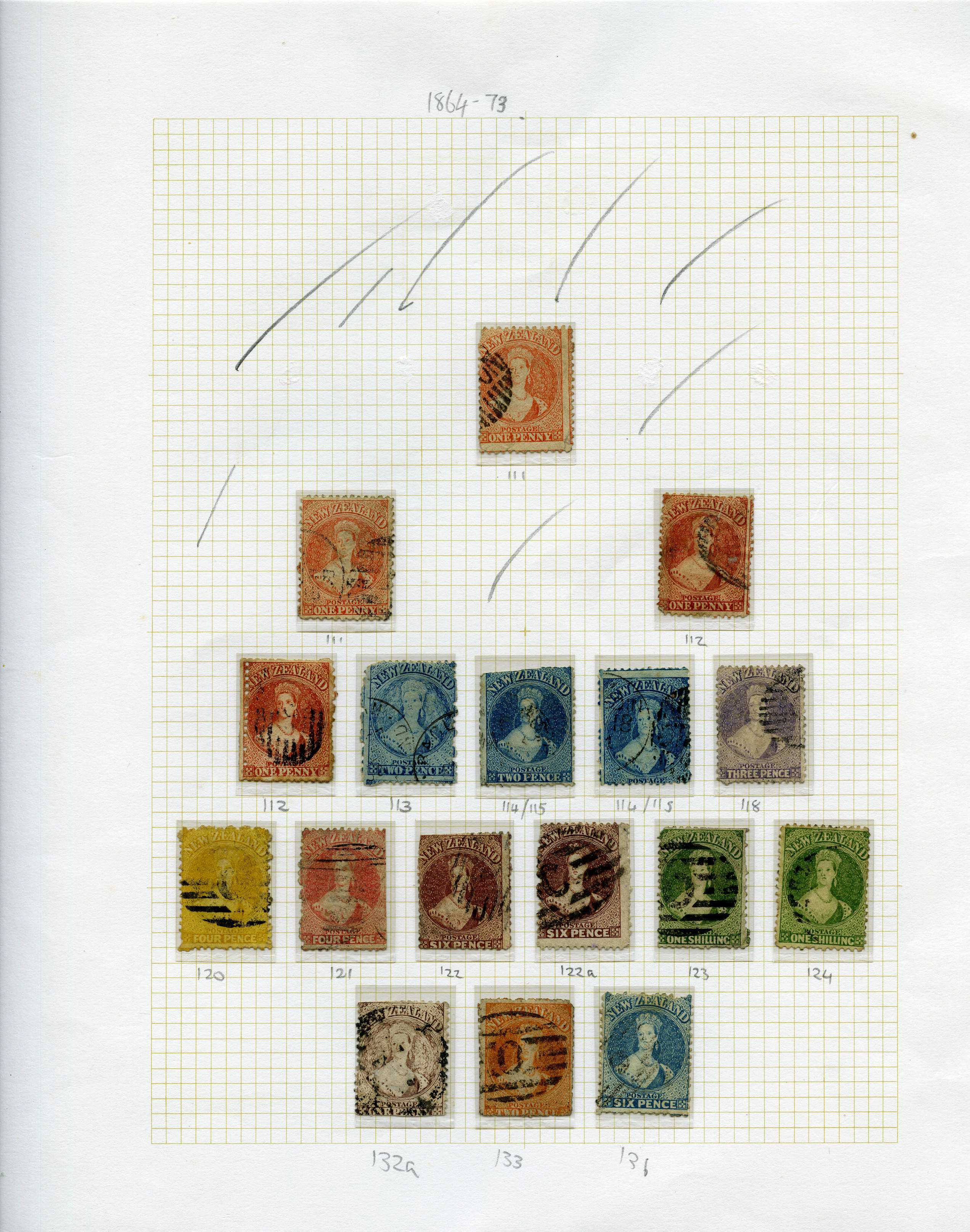 1864-73 Chalon Head used selection to 1s...