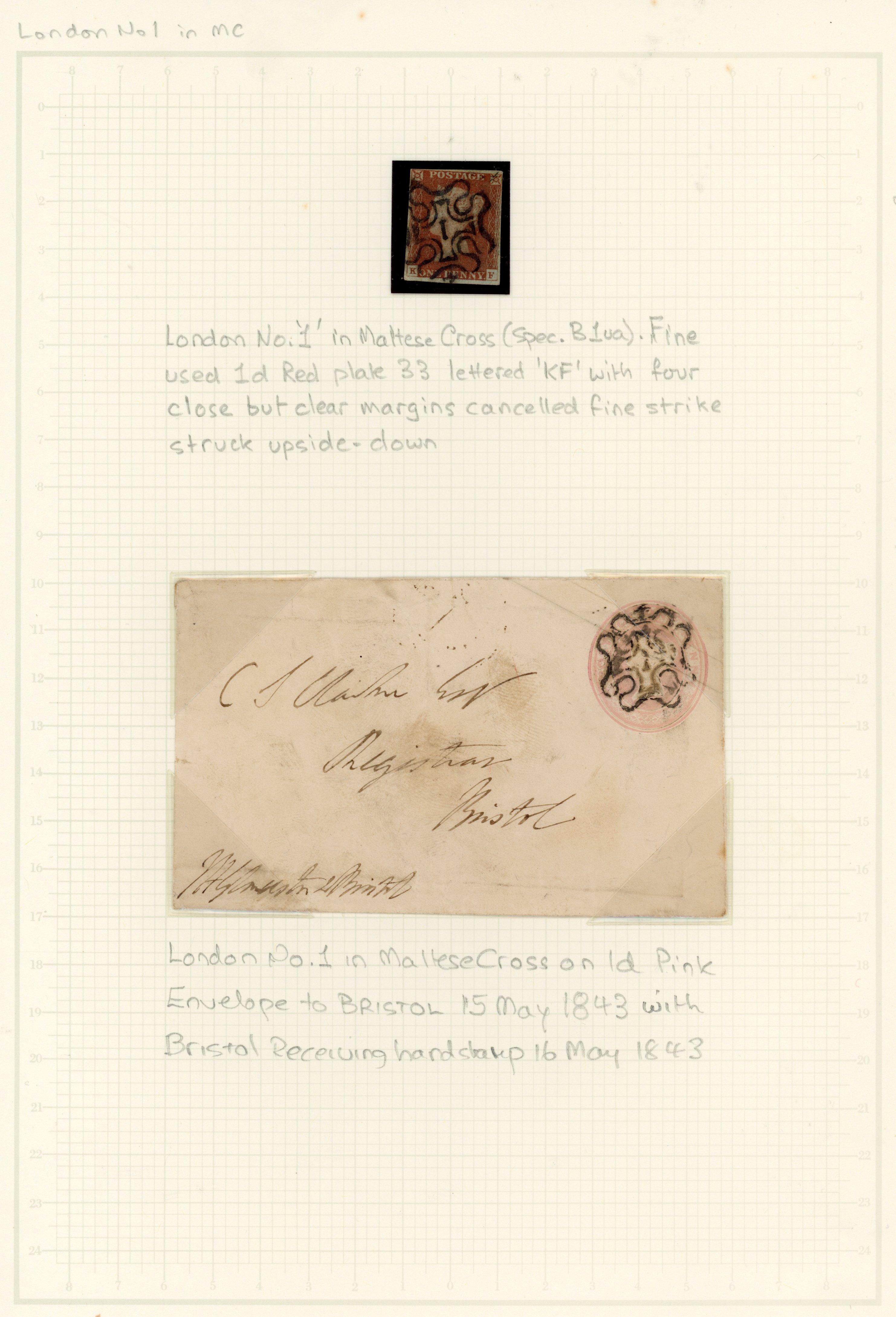 GB 1841 1ds with numbers in MC