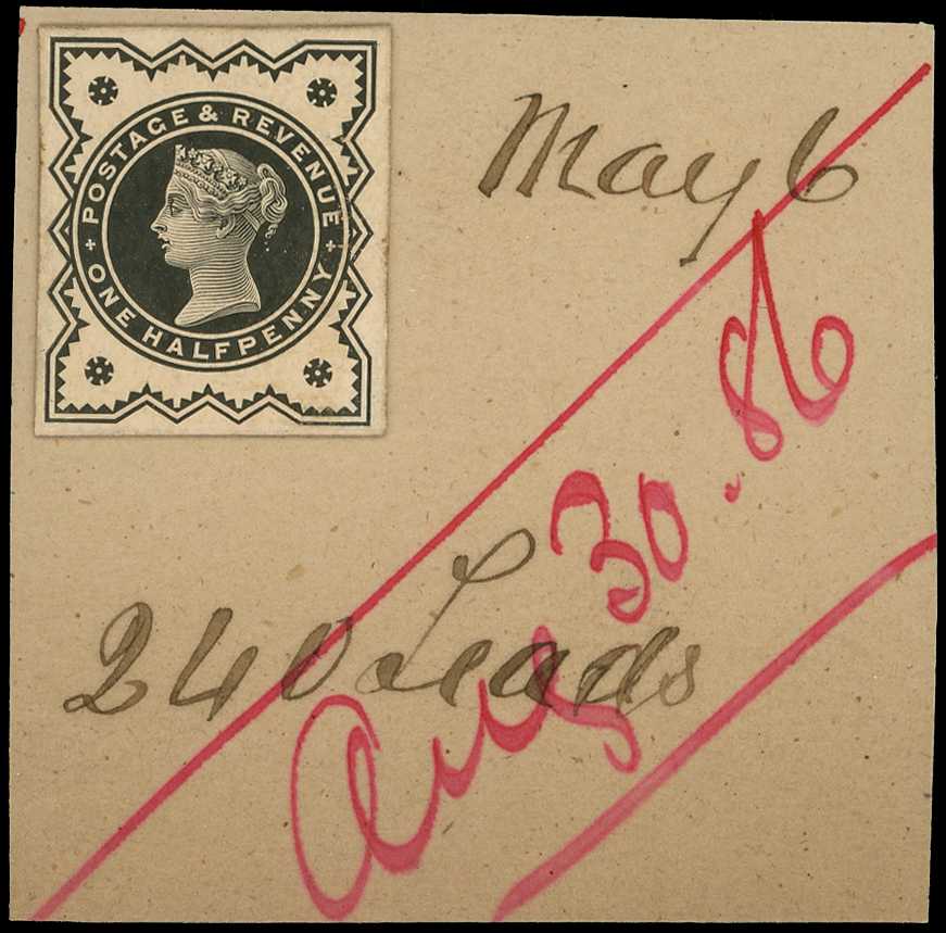 1886 Die proof of the Jubilee ½d in black...