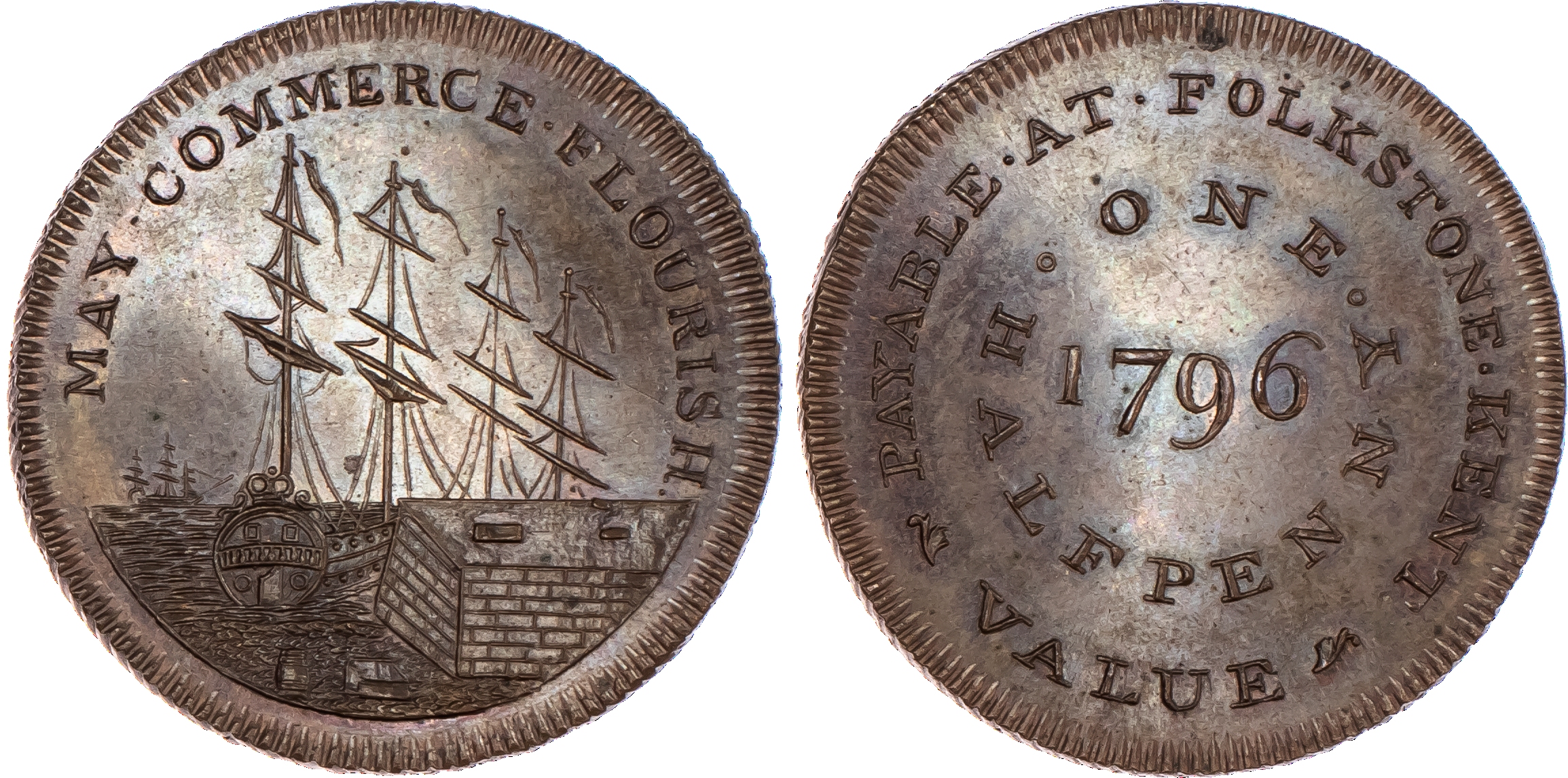 Folkestone, Skidmore's Halfpenny 1796,...
