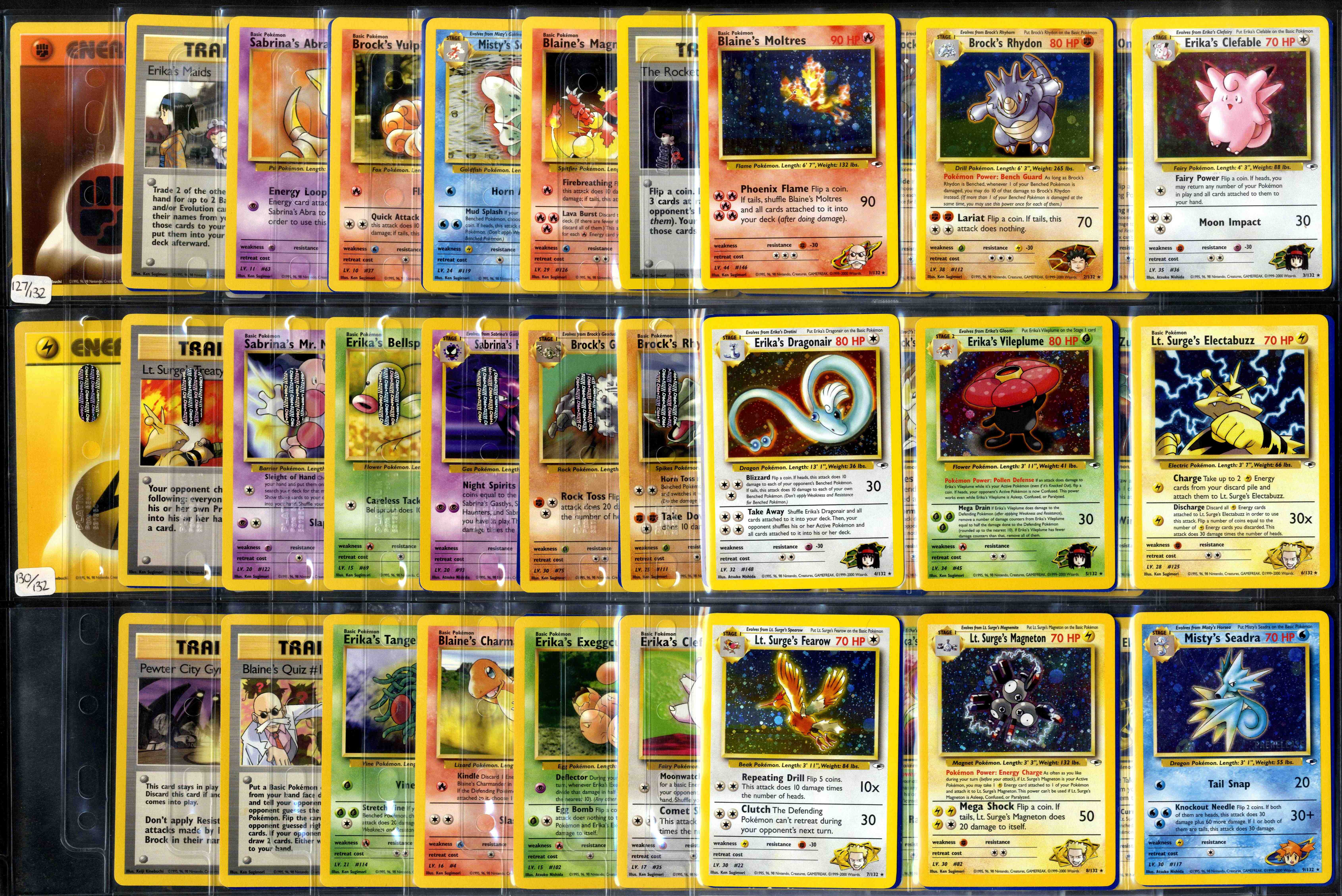 Pokémon TCG - Gym Heroes - Unlimited - Complete Set 132/132