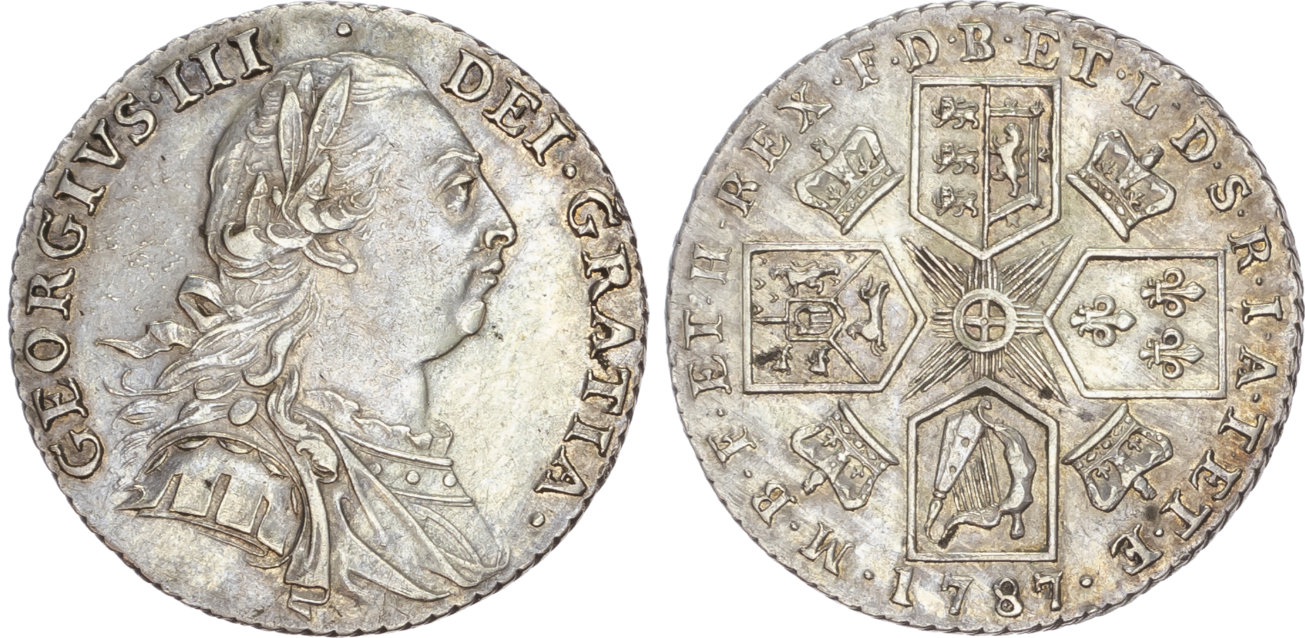 George III (1760-1820 Shilling, 1787, early coinages.