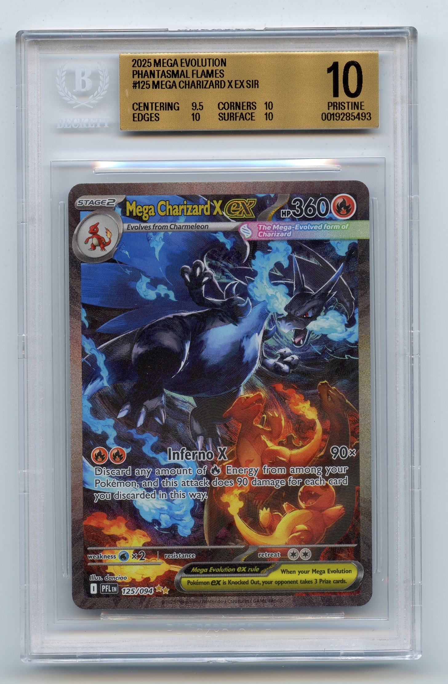 BGS 10 Mega Charizard X ex #125 Special Illustration Rare Phantasmal Flames