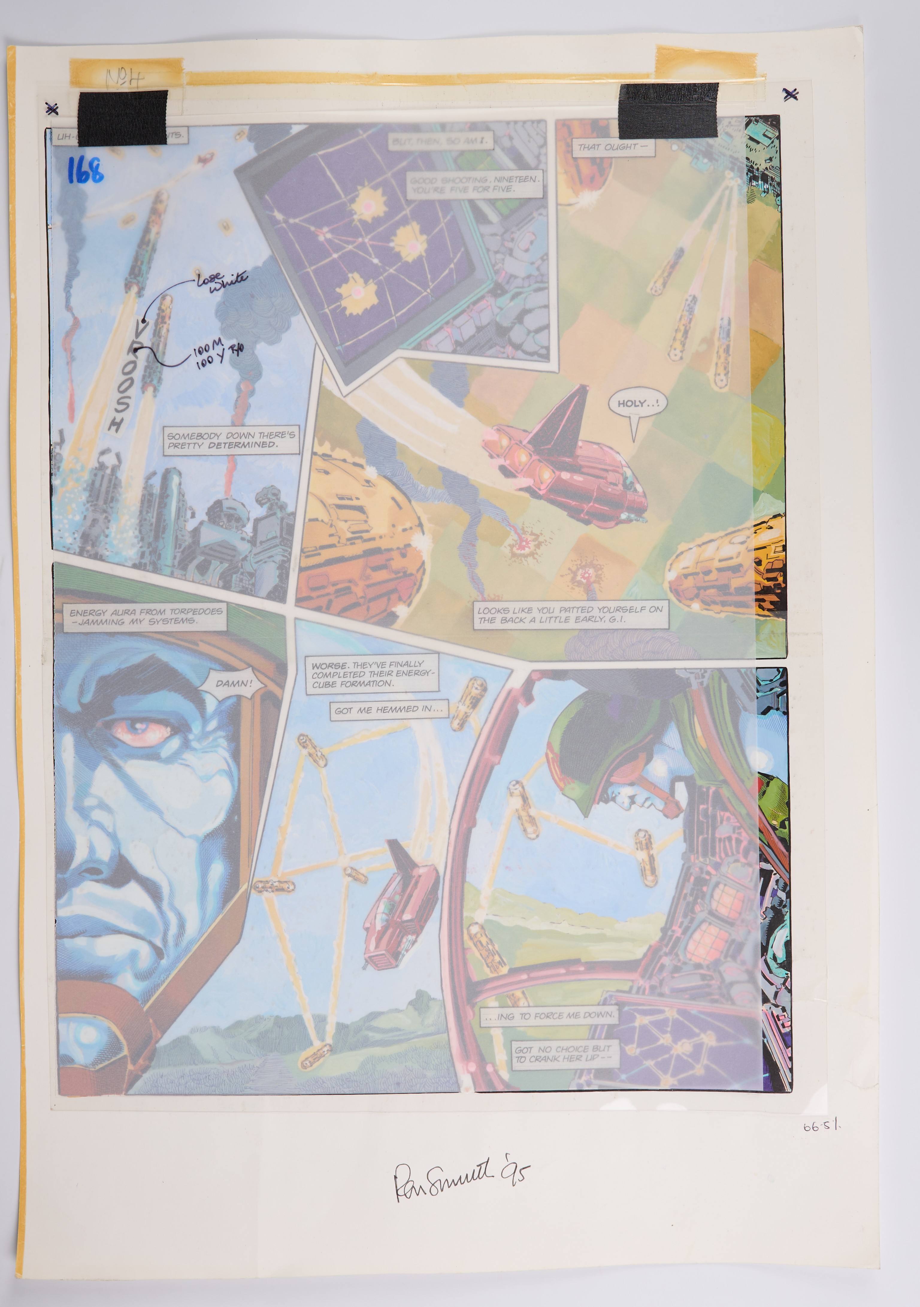 Ron Smith 2000 AD Prog #780 Apocalypse Dreadnought Colour Story Pages Signed (Fleetway, 1992) Total 5