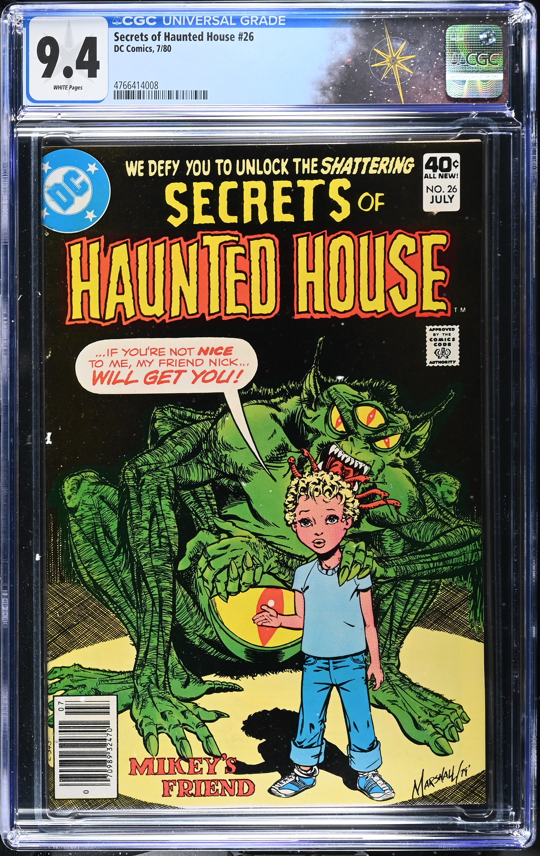 Secrets of Haunted House #26 CGC 9.4 Cover by Marshall Rogers (DC Comics, 1980) White Pages