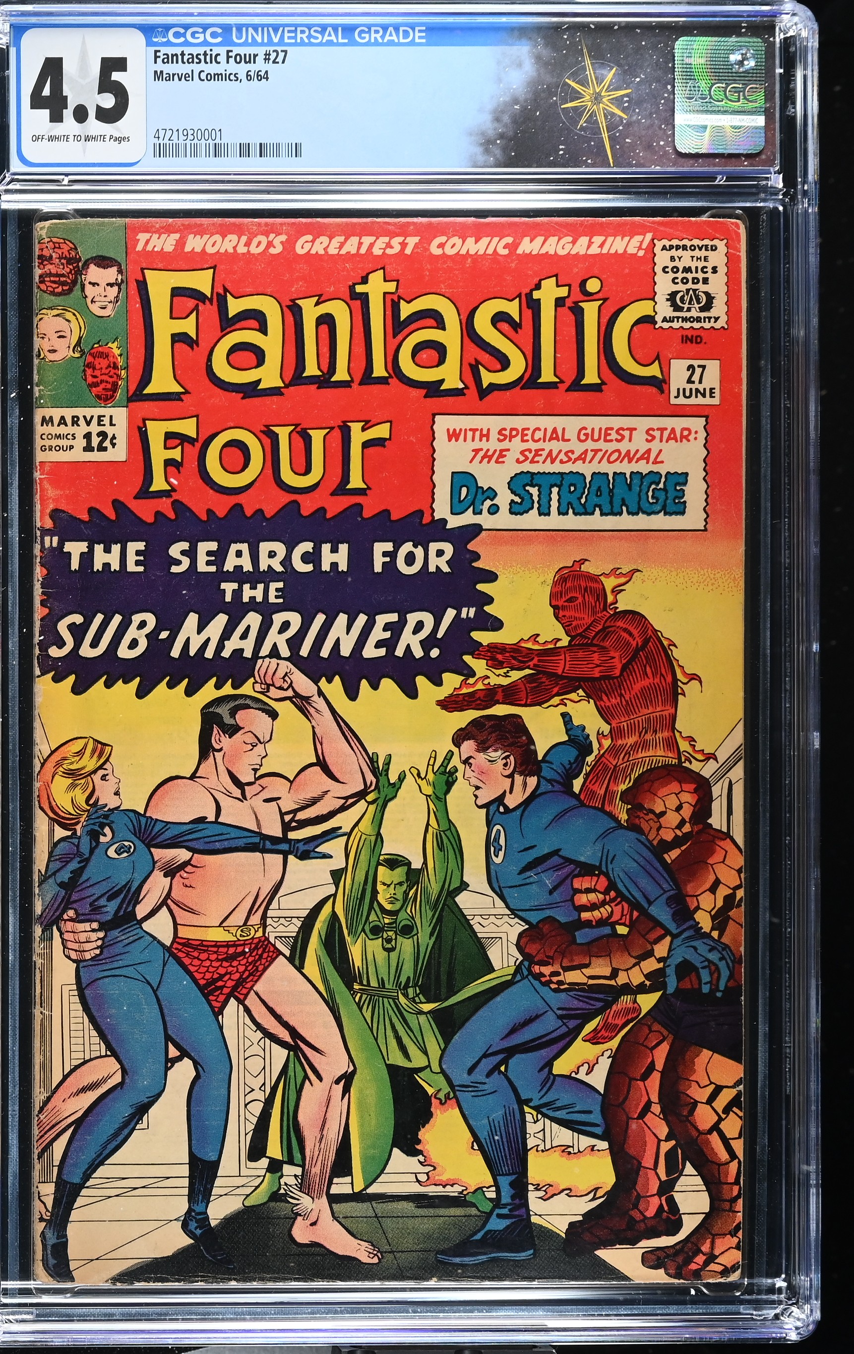 Fantastic Four #27 CGC 4.5 1st Doctor Strange Crossover & Full Cover (Marvel Comics, 1964) Off-White to White Pages