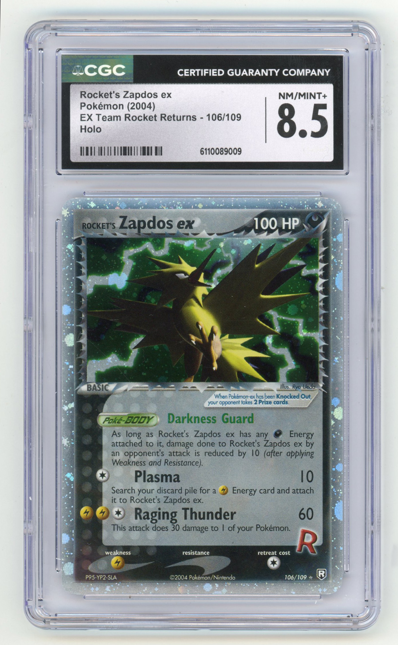 CGC 8.5 Rocket's Zapdos ex #106 Holo - EX Team Rocket Returns