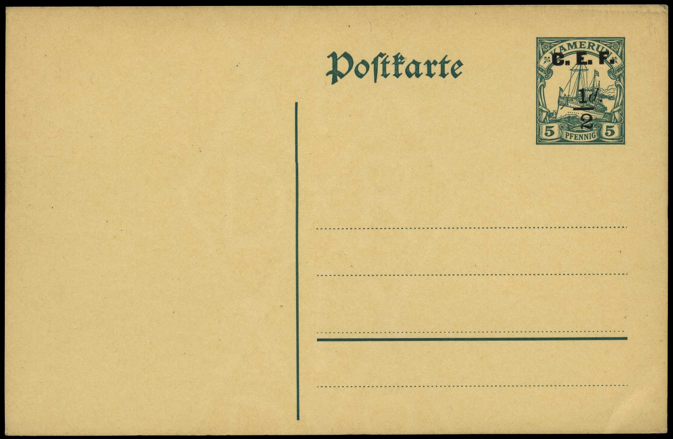 POSTAL STATIONERY: Australian Occupation 1915...
