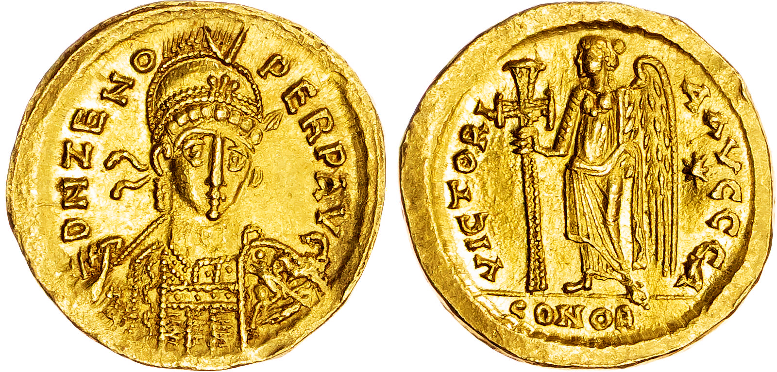 Zeno (AD 476-491) AV Solidus, Constantinople, 4.23g.