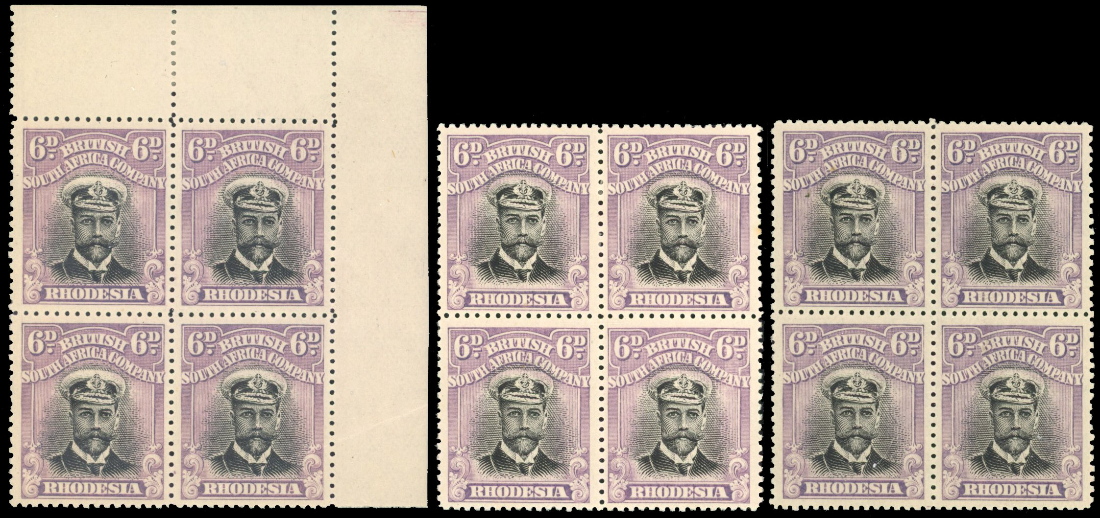 Rhodesia 6d SG 217 blocks mint