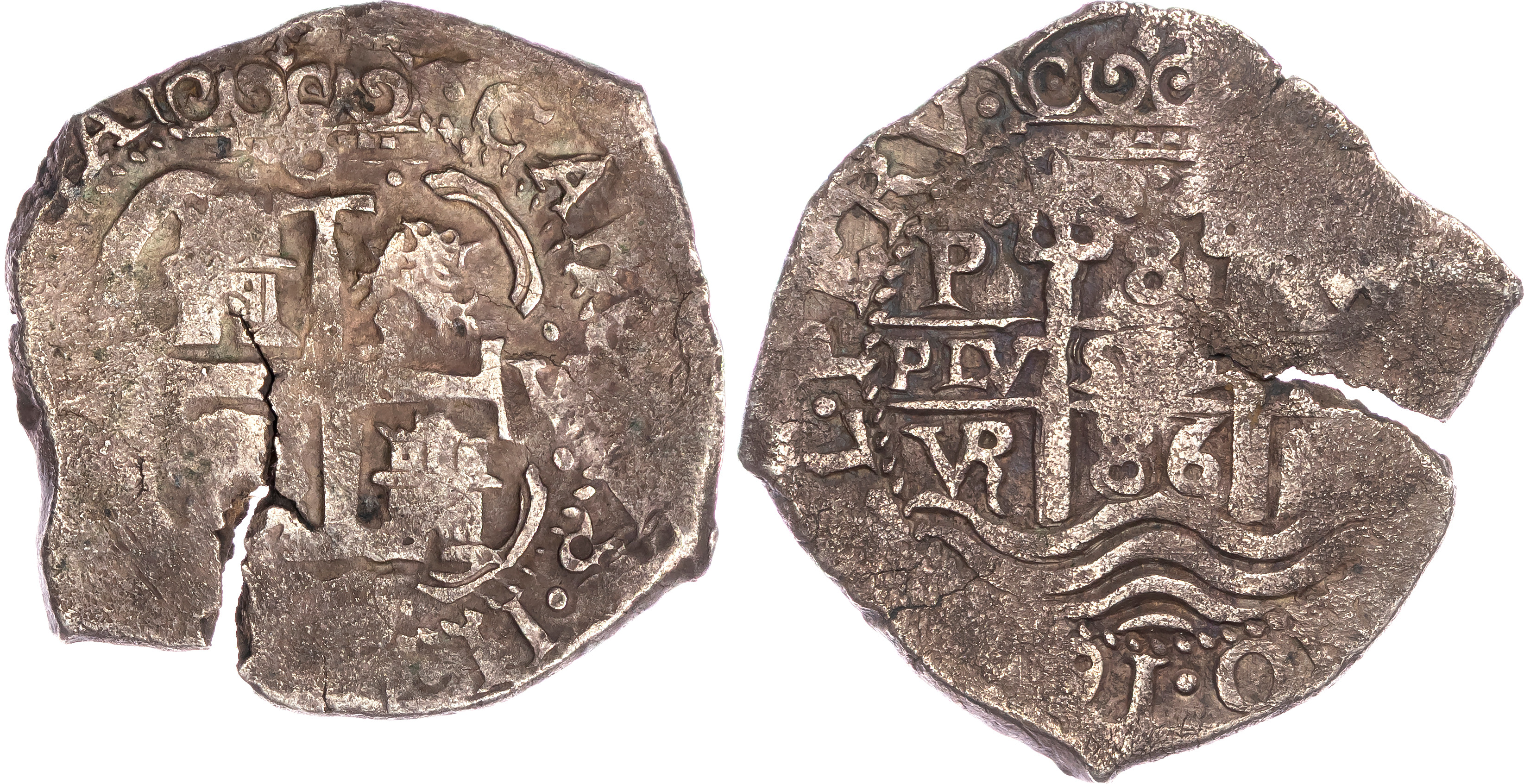 Bolivia, Charles II (1665-1700), silver Cob of 8 Reales - Association shipwreck